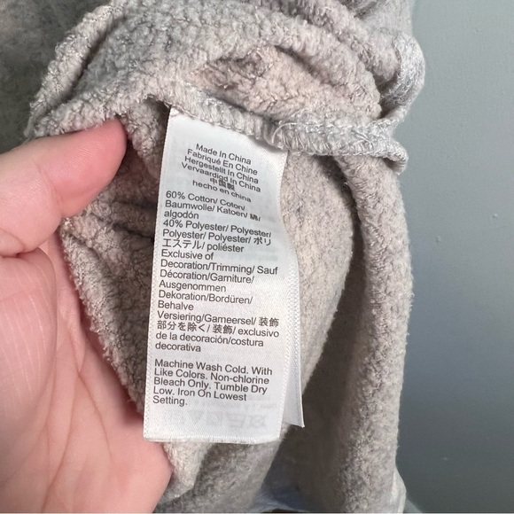 J. Crew Factory Wide Button-Collar Tunic Sweatshirt Oatmeal Heather - Picture 14 of 16